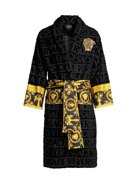 versace robe black and gold|Versace housecoat.